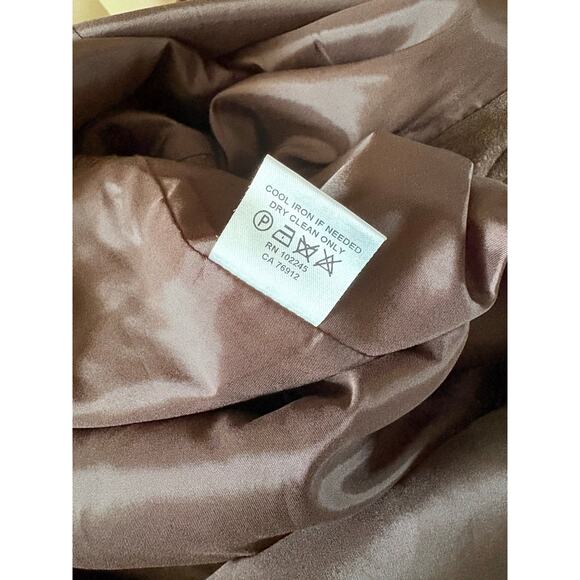 Audrey Talbott Carmel Brown Wool Cashmere Skirt Size 6 Back Zip Pinstripe - Picture 5 of 7